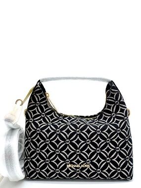 Michael Kors Ember Small Logo Jacquard Messenger Bag Black